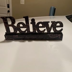 Believe sign decor